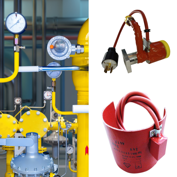 Heaters for gas conductor within industrial processes